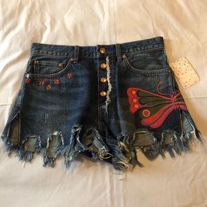 Free People Butterfly Short Shorts SZ 26